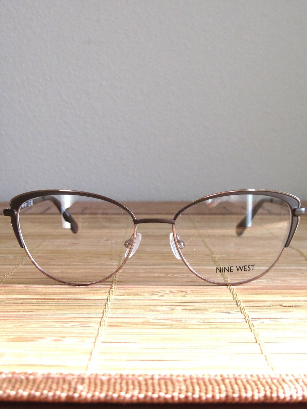 Nine West Brown Metal Cat-Eye Glasses with Subtle Bronze Tone